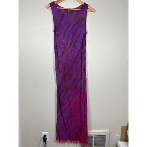 Vintage Carole Little Maxi Dress Size 8 Beaded Hem Whimsigoth Fairy Unique